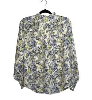 Maurices Cream Multicolor Ditsy Floral Print Ruffle Smock Blouse thumbnail 6