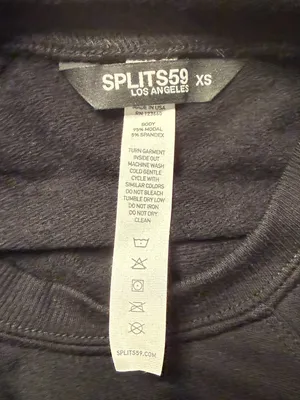 Splits59 Brooks Fleece Long Sleeve Sweatshirt Women's XS Black Active Lounge NWT thumbnail 13