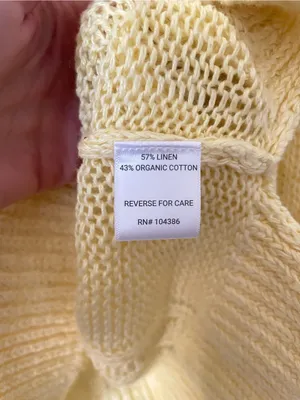 Garnet Hill Linen & Organic-Cotton Cabled Pullover Sweater Sunlight XL thumbnail 5