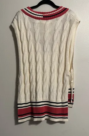 Free People Coastal Prep Poncho Vest Cable Knit thumbnail 3