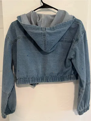 Florida Gators bedazzled Blue Denim Hooded Jacket Size M thumbnail 2