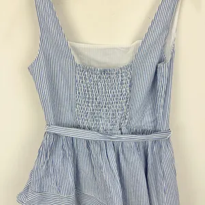 J.Crew Striped Sleeveless Belted Tiered Dress White Banker Blue Retro US 6 NWT thumbnail 14