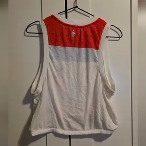 Free People White and Red Colorblock Muscle Tank thumbnail 4