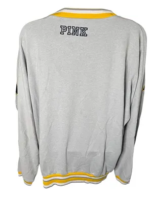 PINK Victoria’s Secret U.S. Navy Oversized Sweatshirt Navy Gray Yellow M thumbnail 7