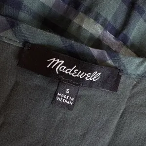 MADEWELL Marianna Puff-Sleeve Mini Dress in Plaid NI640 Size S thumbnail 13