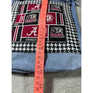 Handmade University of Alabama Crossbody Bag Denim Multi Pocket Crimson Tide thumbnail 6