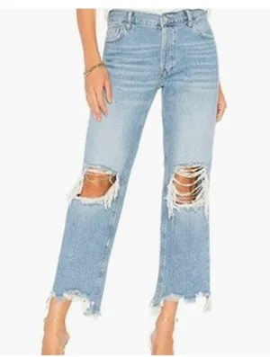 Free People We The Free ‘Maggie’ distressed chewed hem straight cropped jeans 28 thumbnail 11