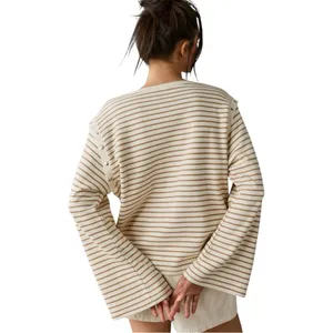 Anthropologie Maeve Slouchy‎ Striped Long Sleeve Tee Size S thumbnail 2
