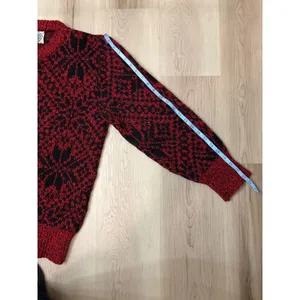 Unisex VTG Red/Black Geometric Pattern Wool Blend‎ Sweater Medium Made USA thumbnail 7