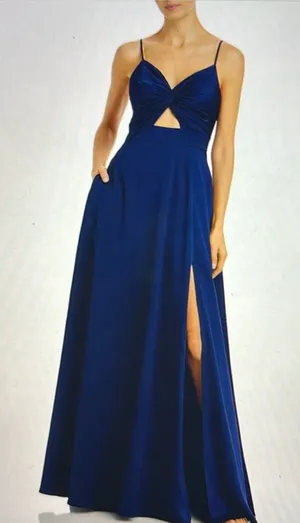 Aidan Maddox Blue Twisted Front Gown thumbnail 1