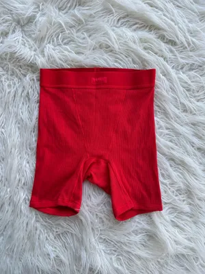 Skims Cotton Rib Boxer Cranberry XXS thumbnail 1