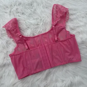Victoria’s Secret Dream Angels Boho Floral Embroidery Corset Top Tickled Pink L thumbnail 6