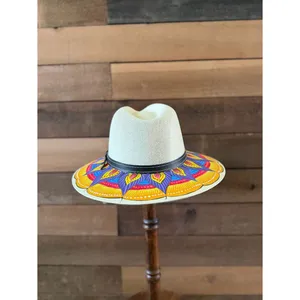 Hand Painted Floral Fedora Hat Colorful Boho Festival Statement Hat thumbnail 10