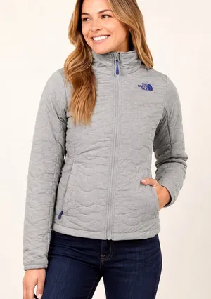 The North Face Thermoball Jacket Womens Large Gray Quilted Puffer Gorpcore‎ thumbnail 1