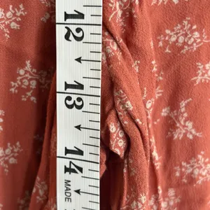American Eagle Terracotta Orange Floral Wide Leg Crop Pants Medium Viscose thumbnail 3