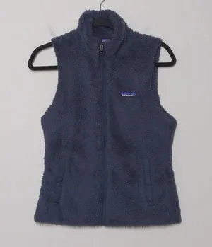 Patagonia Womens Los Gatos Fleece Vest Blue Full Zip Pockets Mock Neck S thumbnail 12