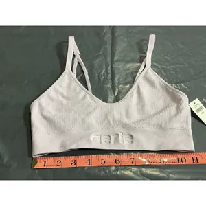 Aerie Seamless Ribbed Bralette Women's M Light Pink Logo Band Strappy NWT thumbnail 3