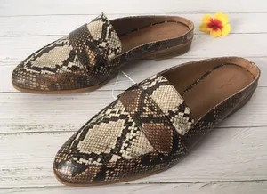 Snake Print Mules, Size 11 Brown thumbnail 1