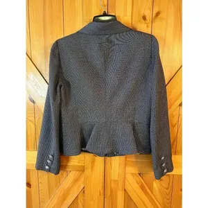 WD.NY Long Sleeve Black White Houndstooth Blazer Jeweled Buttons Size 14 (8756) thumbnail 5