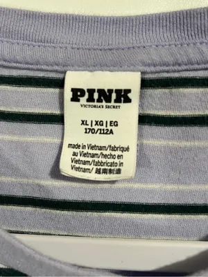 VS Pink Retro Stripe Crop Top Lavender and Green Size XL thumbnail 4
