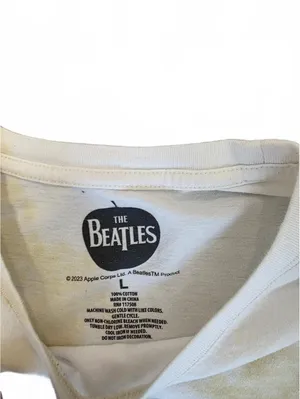 The Beatles Abbey Road Women’s Yellow Tie Dye Rainbow Crop T-Shirt Size Large thumbnail 6