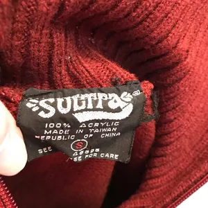 Vintage Sultra zip up sweater jacket maroon size S 70’s era Pockets thumbnail 9