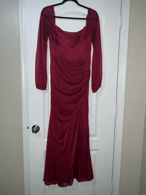 Azazie Charissa Chiffon Burgundy Bridesmaid Dress thumbnail 5