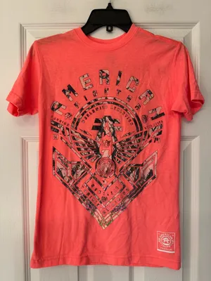 American Fighter Coral Pink Women’s Short Sleeve Graphic Tee Size XS thumbnail 2