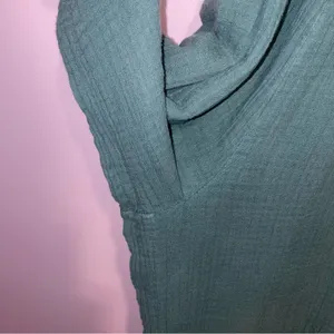 Free People Teal Cotton Gauze Jumpsuit Women Size S One Piece Boho Beach Lounge thumbnail 5