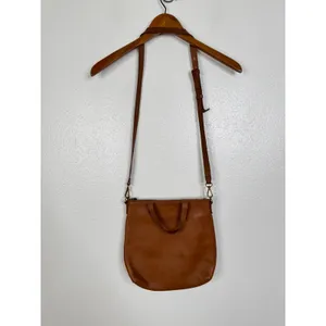 Madewell Transport Crossbody Bag English Saddle Brown Leather Monogram SEB thumbnail 2