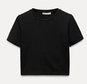ZARA Black Cropped T Shirt thumbnail 1