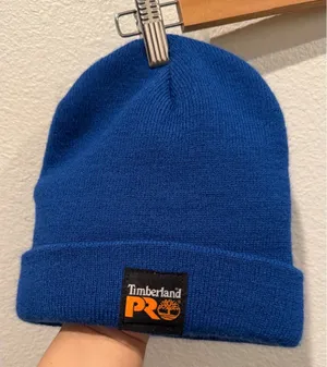 TIMBERLAND Pro Blue Unisex Cuffed Beanie Stretchable Rib-Knit Watch Cap thumbnail 1