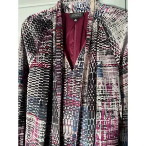 Adrianna Papell Women's Plaid Jabot Shift‎ Dress Purple Size 14 thumbnail 4
