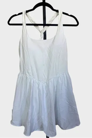 Size M Halara Corset 2-in-1 Pocket Mini Quick Dry Flowy Active Dress in White thumbnail 1