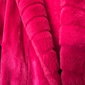 Luxury Hot Pink Plush Faux Fur Trim Dressing Gown Robe UK Small | Soft Glam Barbiecore Loungewear Bathrobe Cozy Y2K Small thumbnail 2