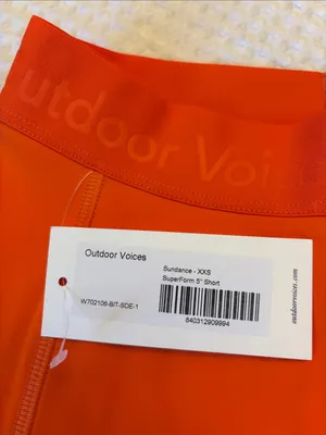 NEW! Outdoor Voices XXS Sundance SuperForm 5” Bright Orange Bike Yoga Shorts thumbnail 3
