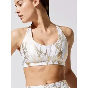 Astoria Activewear White Gold Snake Print Sports Bra Small thumbnail 2
