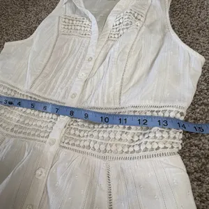 Maeve Anthropologie Dress Womens 6 Eyelet Cotton Sleeveless Midi Kentucky Derby‎ thumbnail 8