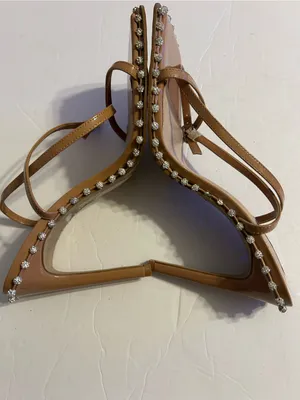 Steve Madden Tan Crystal-Trim Strappy Square-Toe Sandals thumbnail 3
