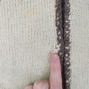 Vintage Rapaki Mahana Pure‎ Wool Cardigan Women's Medium NZ Brown Cream Knitwear thumbnail 5