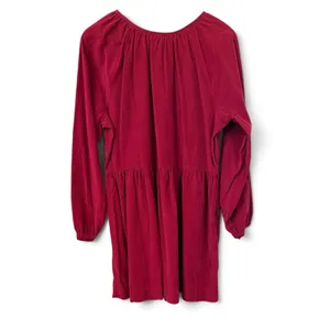 Universal Thread Burgundy Corduroy Long Sleeve Babydoll Mini Dress XL‎ Pockets thumbnail 4