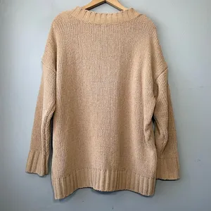 Aerie Oversized Sweater Size Small Beige Chenille Minimalist Lagenlook Slouchy thumbnail 5
