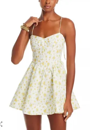 Bardot Yellow and‎ White Floral Mini Dress thumbnail 1