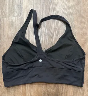 Lululemon Black Front‎ Zip Racerback Sports Bra Womens Size 8 Yoga Gym Workout thumbnail 1