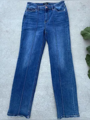 Judy Blue Straight Leg Medium Wash Seamed Denim Jeans Western Size 15/32 thumbnail 1