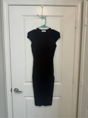 Bailey 44 Revele Dress Small Burgundy Holiday Party Ribbed Open Back Bodycon thumbnail 3