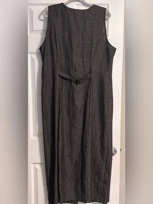 Vintage Worthington Button Down Plaid Sleeveless Academia Equestrian Dress Sz 16 thumbnail 2