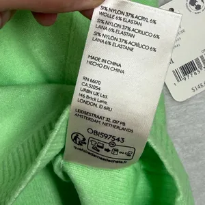 Free People Easy Street Crew Neck Sweater‎ Kiwi Candy Chartreuse Green M thumbnail 7
