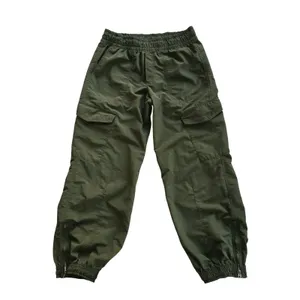 Old Navy Womens Olive Green Quick Dry Cargo Joggers Ankle Zip Pants Size Small thumbnail 3