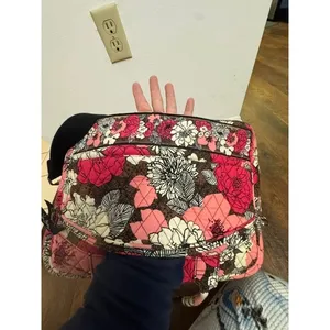 Vera Bradley Mocha Rouge Quilted Laptop Messenger Bag Pink Floral Crossbody thumbnail 7